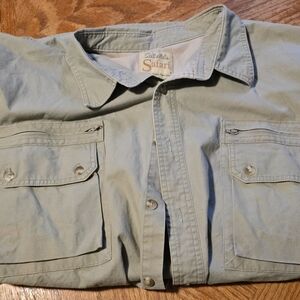 Cabela's Men's 3X  Safari Series Shirt Button-up Green Hunting Fishing 3X